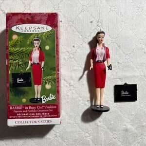 Barbie Keepsake Ornament Barbie in busy gal fashion